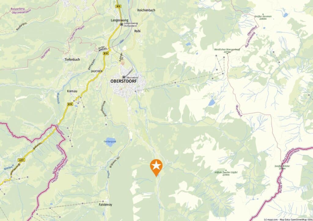 Lageplan elements Hotel Oberstdorf am Christlessee